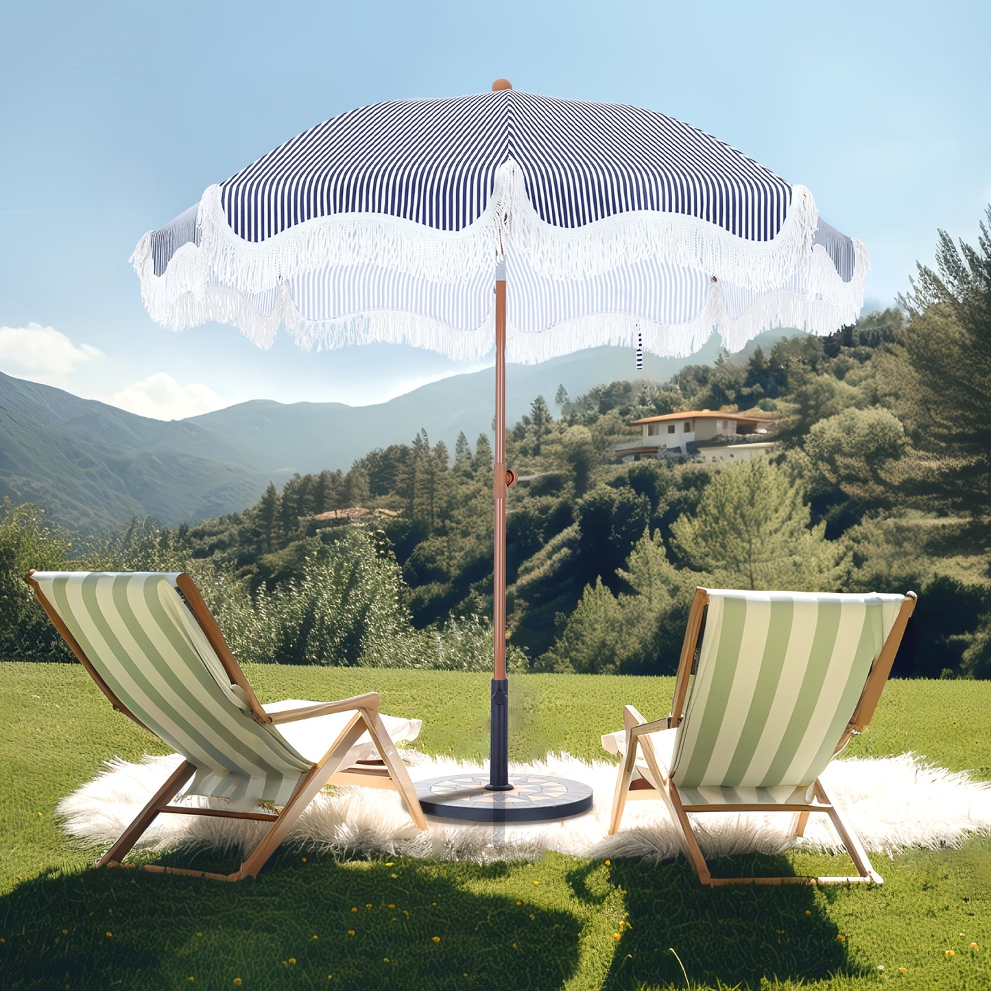 7ft Portable Tilt Patio Umbrella