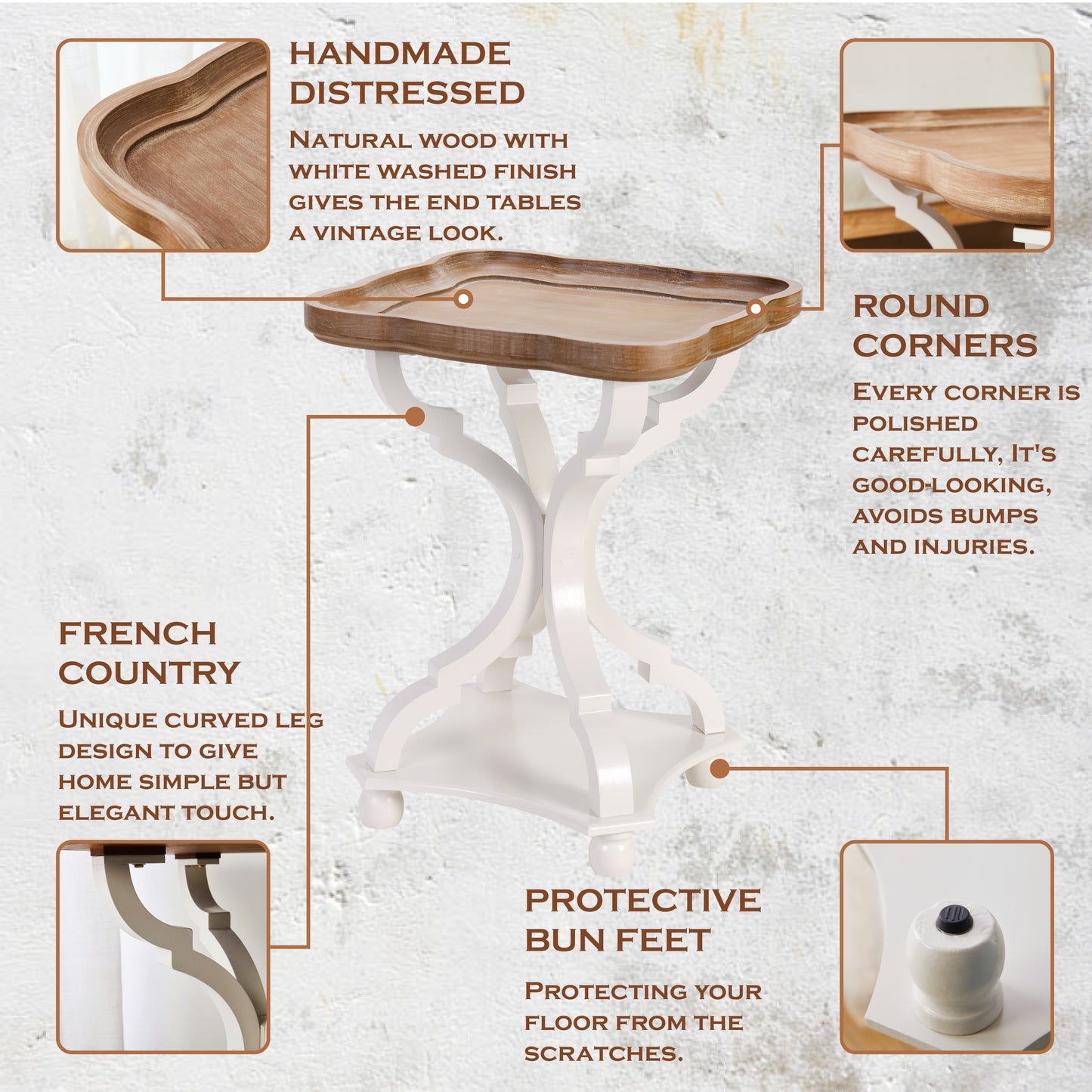 Farmhouse Cottage Accent Table