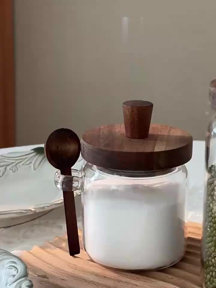 3pcs Glass Storage Jars With Spoons