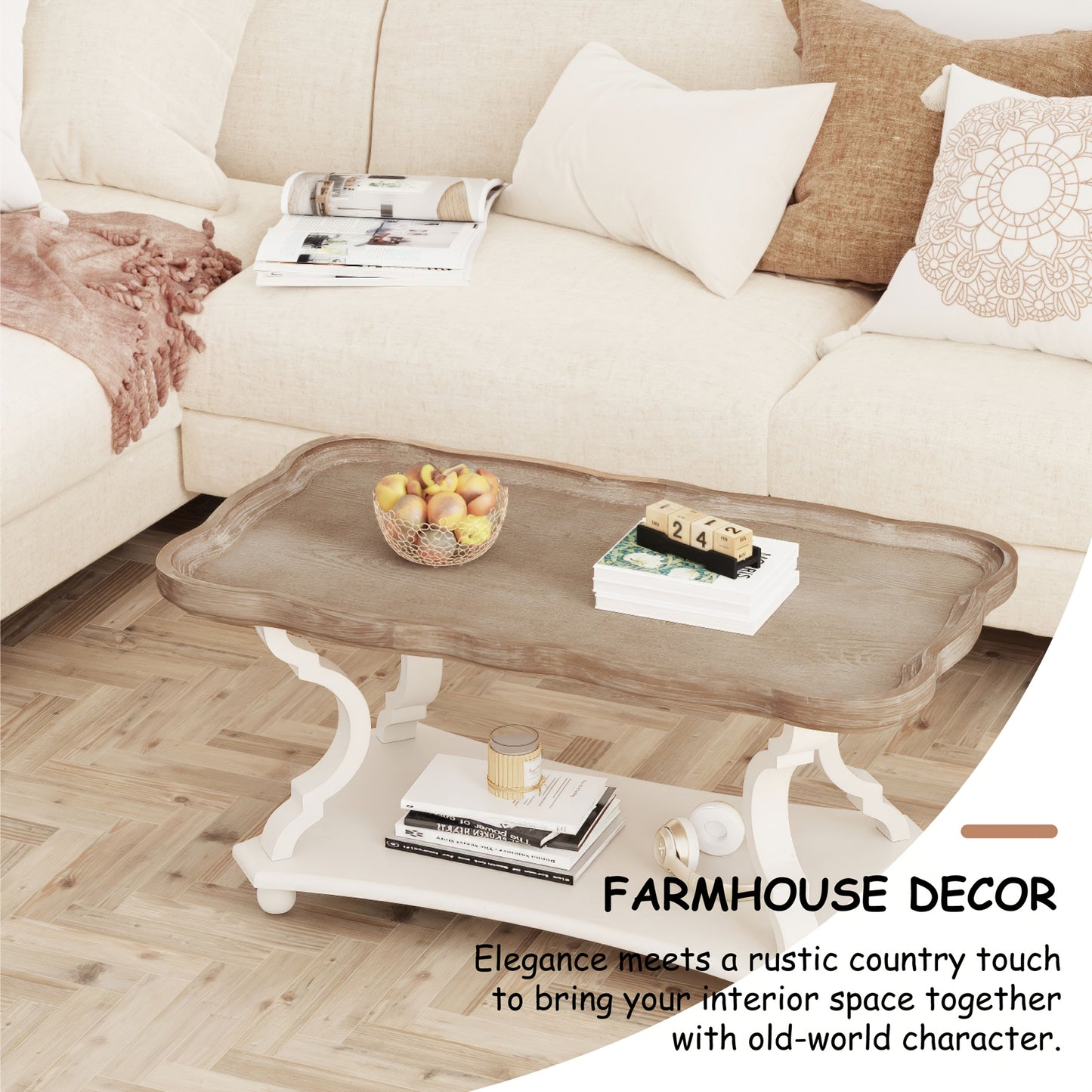 Rustic Farmhouse Cottage Coffee Table