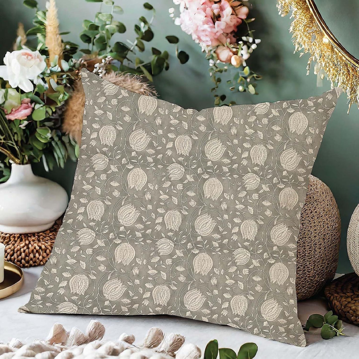 2-Pack Modern Farmhouse Decorative Throw Pillow Covers,