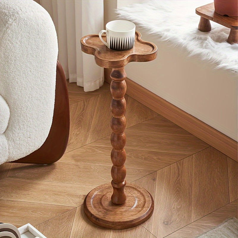 Rowan Modern Round Side Table | Rubberwood Wood Top & Frame