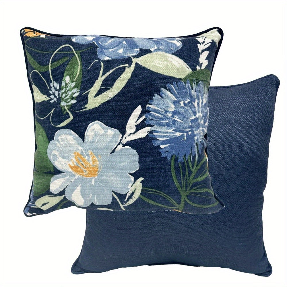 18”x18” Outdoor Throw Pillow Cushion – Water-Resistant, Fade-Resistant Polyester Cover – Classic Decorative Accent for Patio, Garden, Balcony, or Indoor Spaces