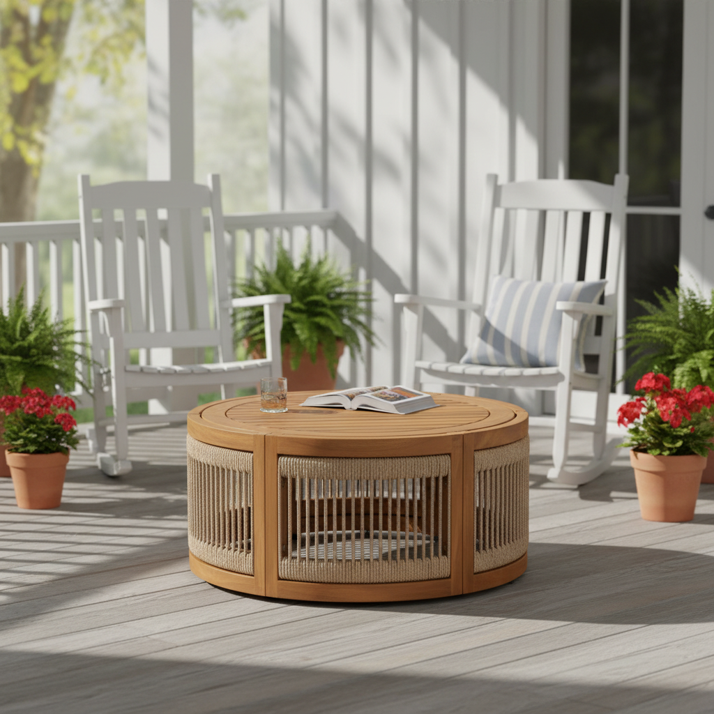 Malibu Rope Accent Outdoor Coffee Table
