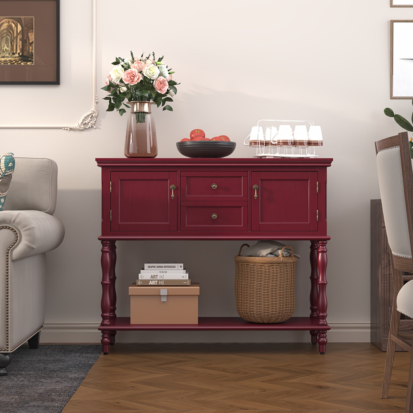 Narrow Entry Table with 2 Doors