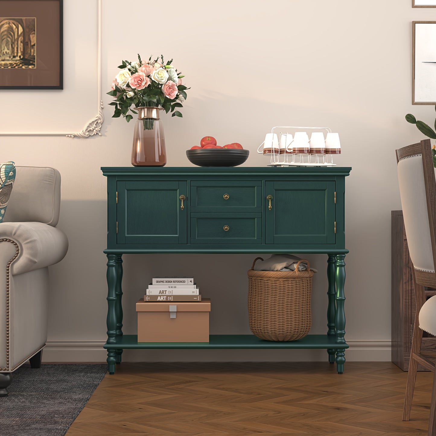 Narrow Entry Table with 2 Doors