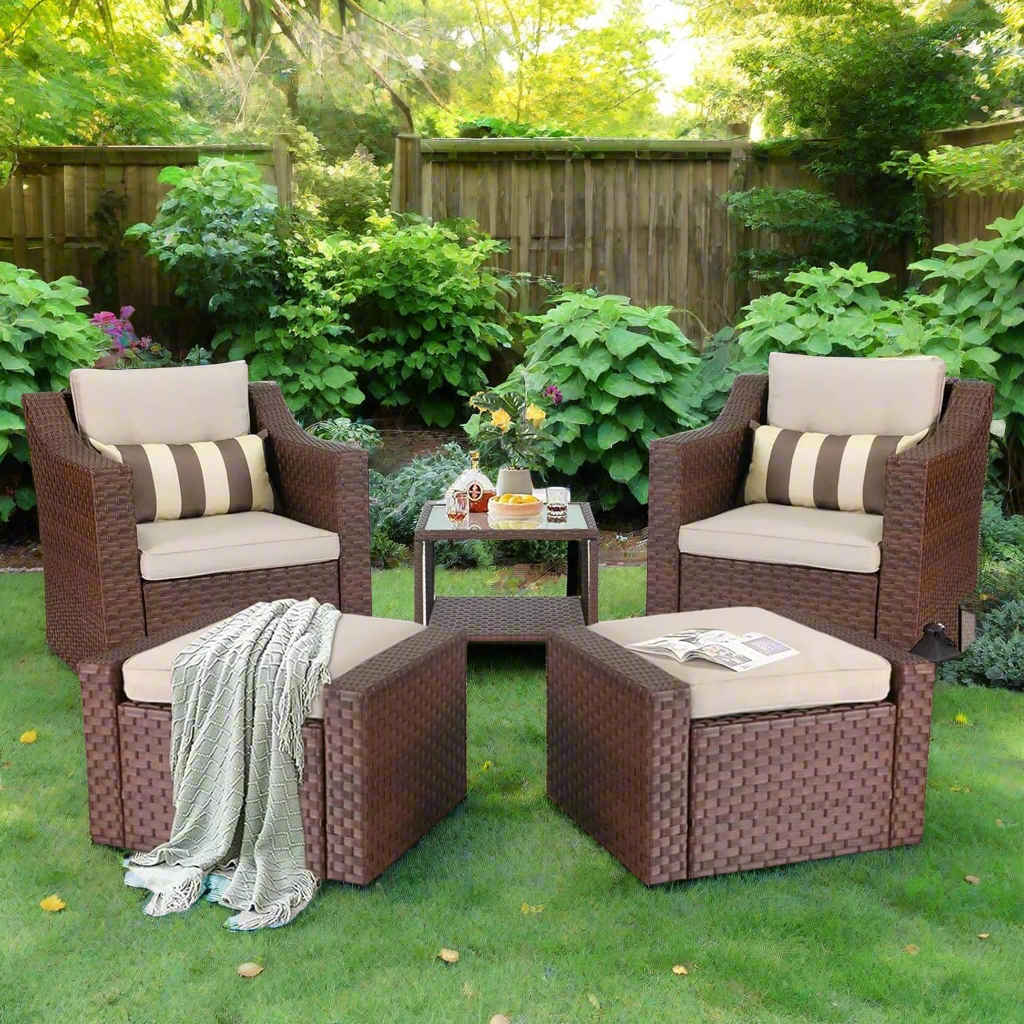 5 Piece Patio Conversation Set
