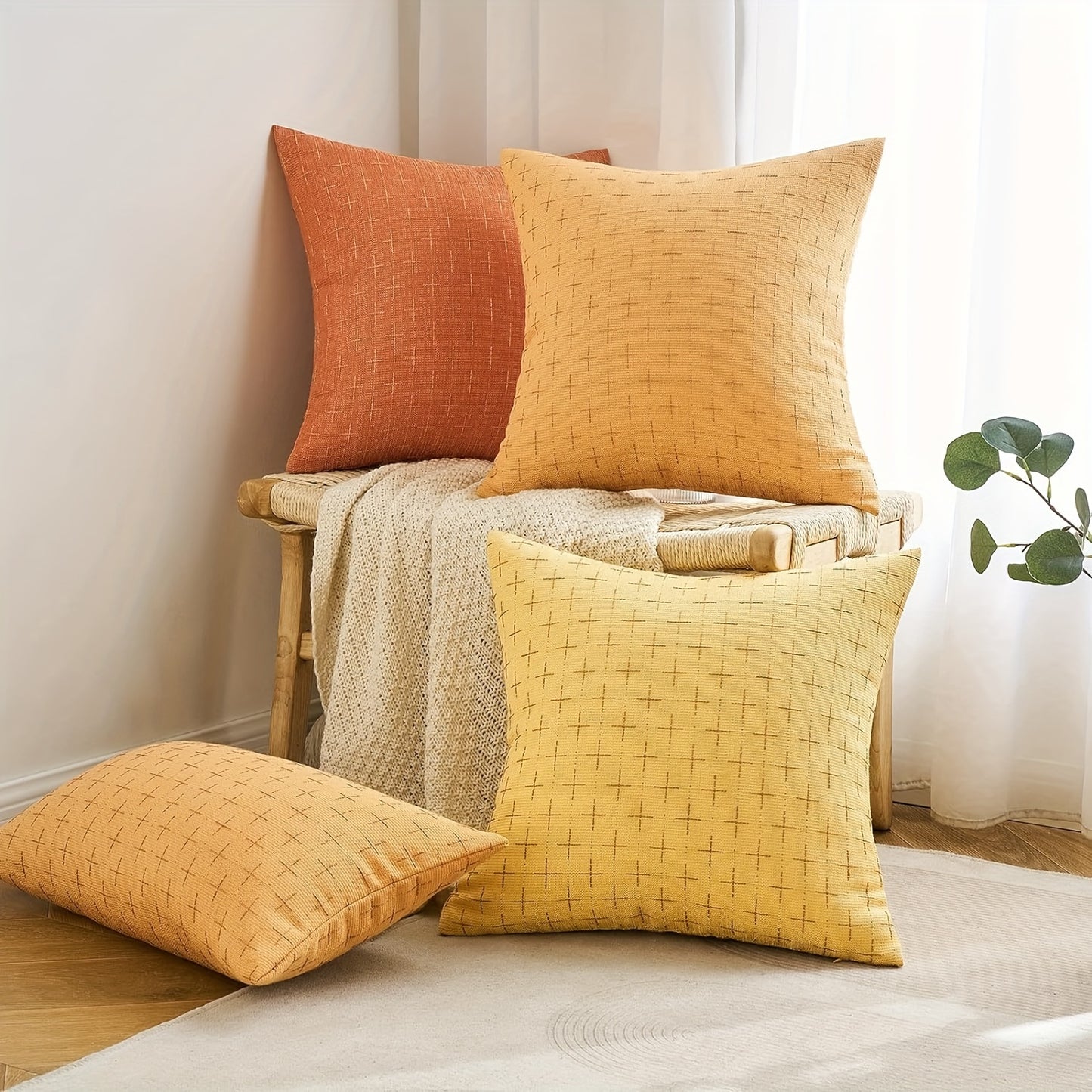 Cross-stitch Decorative throw Pillow Cover