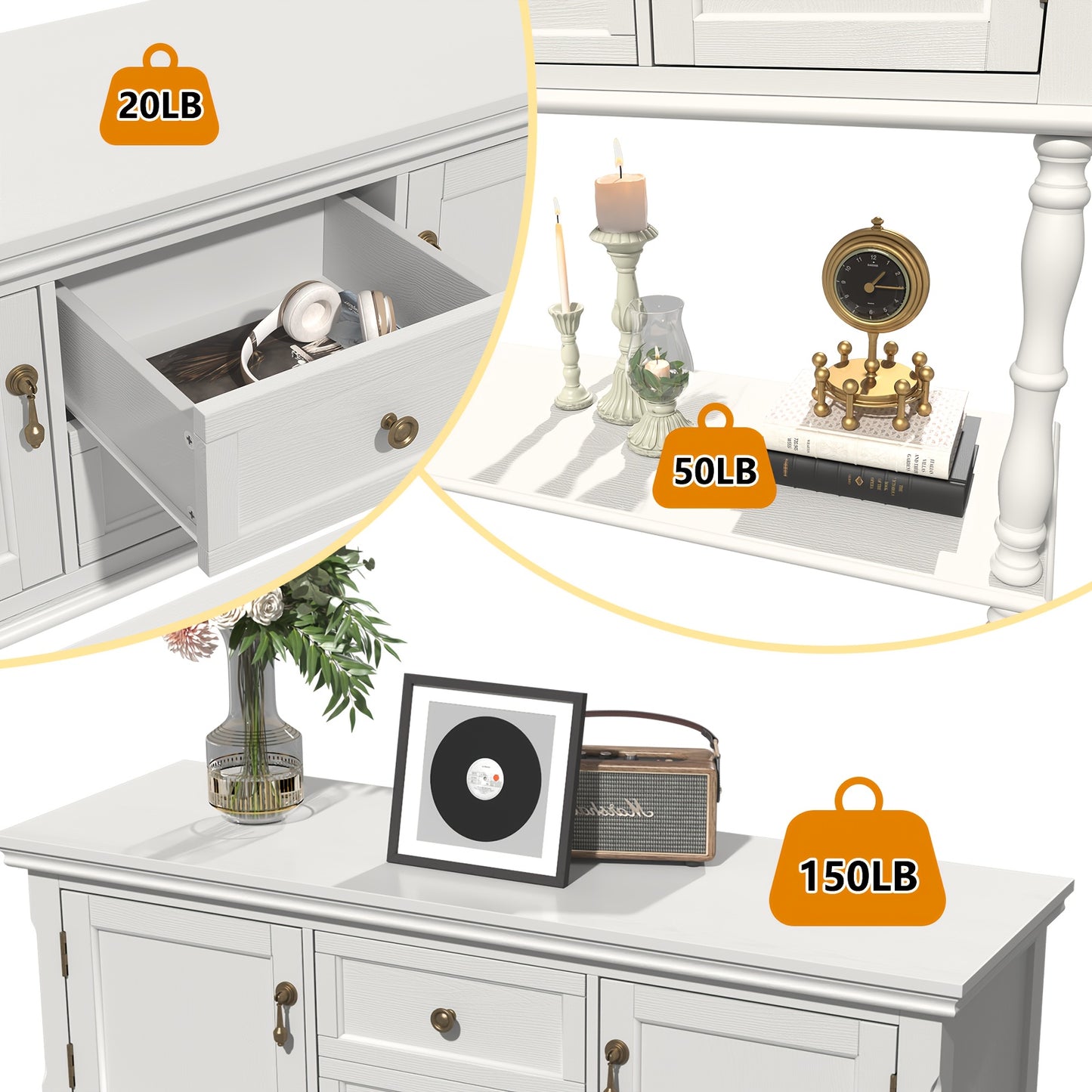 Narrow Entry Table with 2 Doors