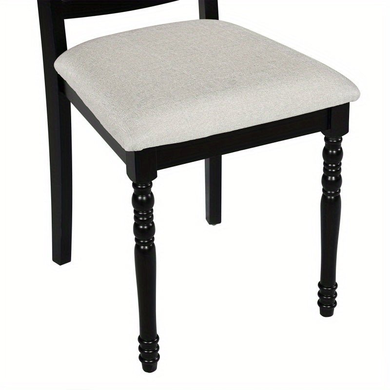 Madeline - 6 - Piece Farmhouse Dining Chair Set - Upholstered, Solid Wood Legs, Vintage Look - solid wood furniture by Chic Woods