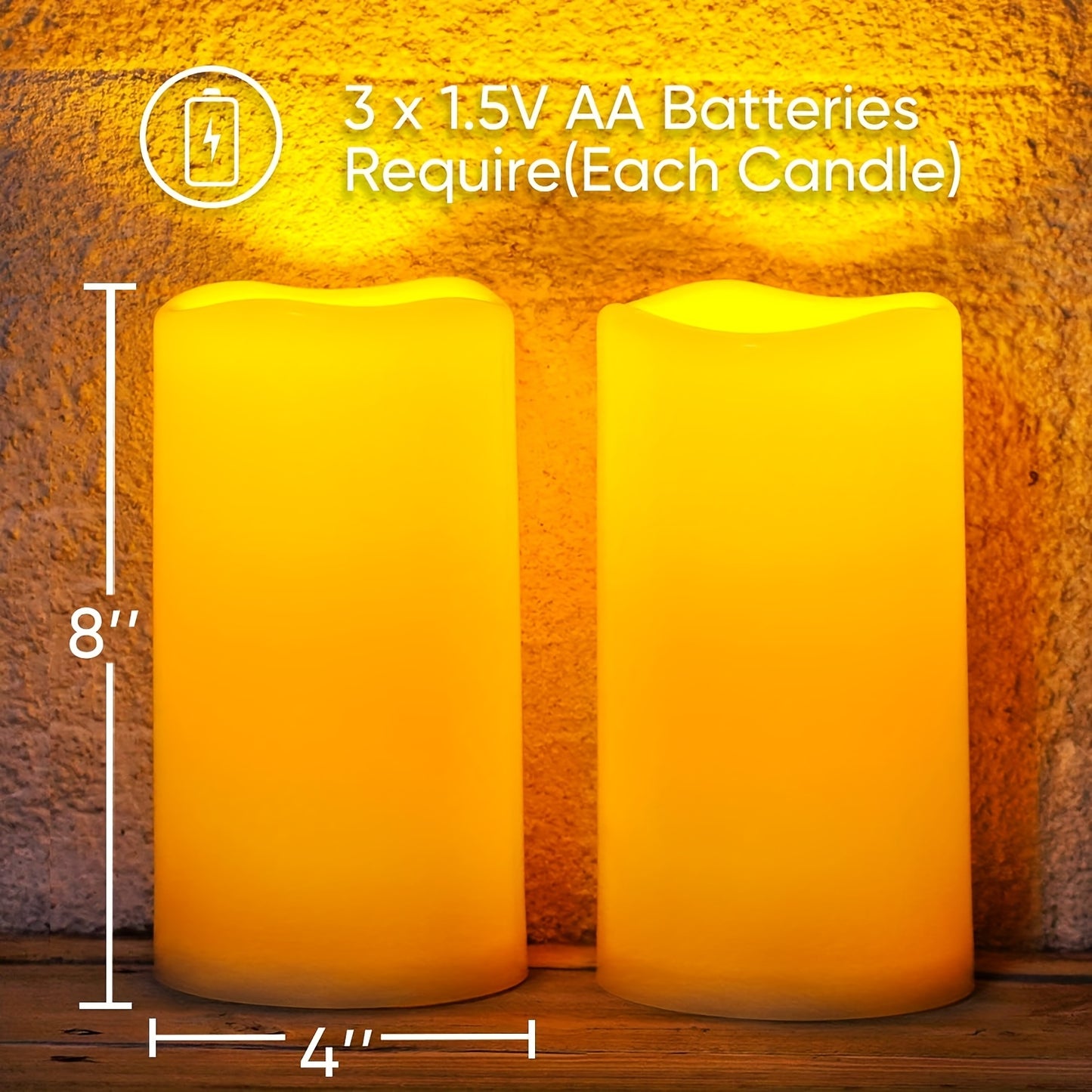 Large Flameless Candles with Remote Control