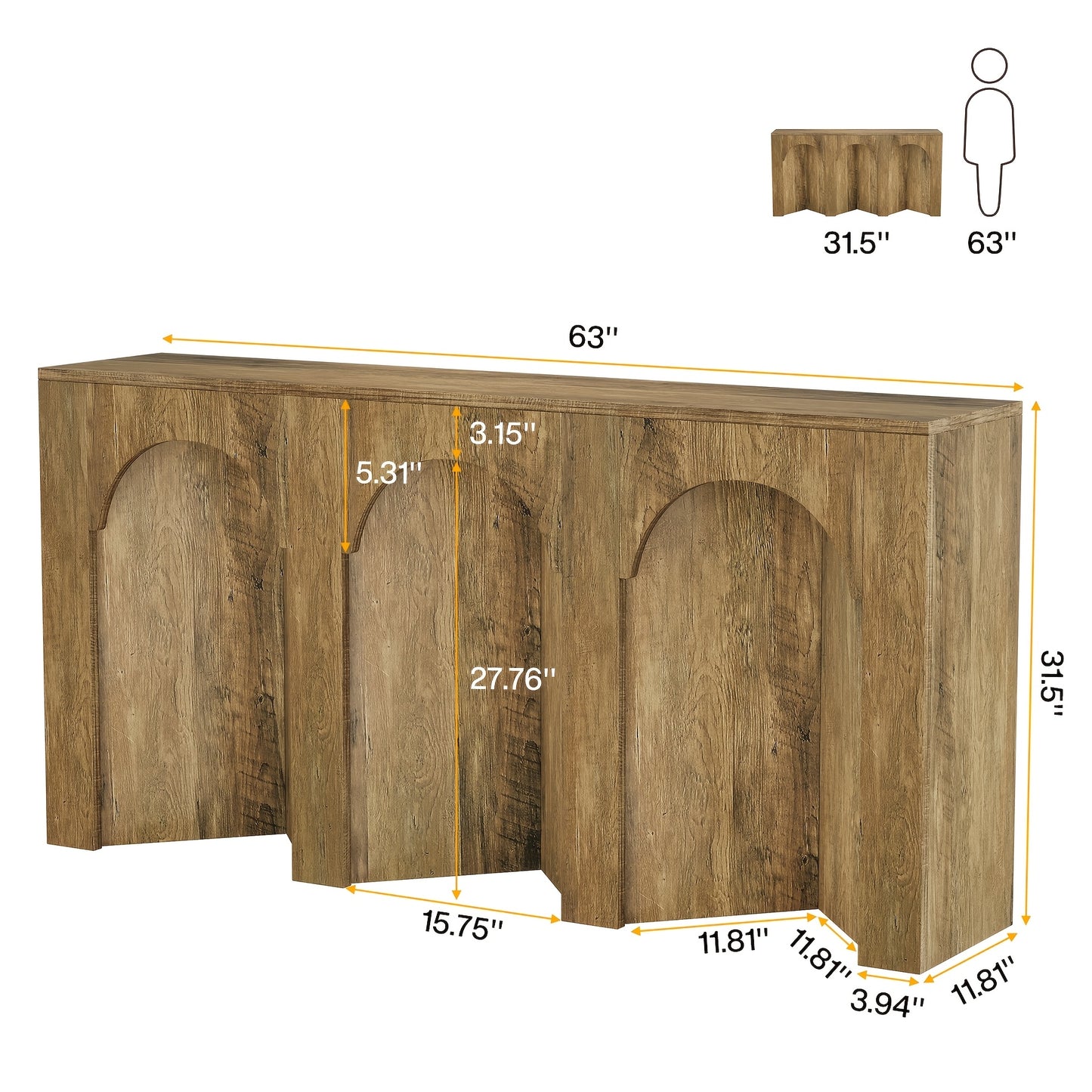 Farmhouse three arch accent table