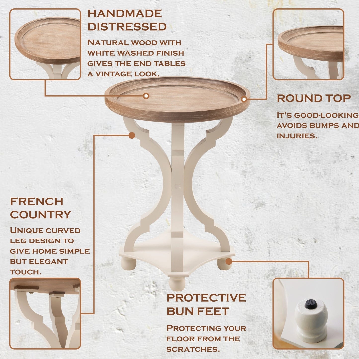 Farmhouse Cottage Accent Table
