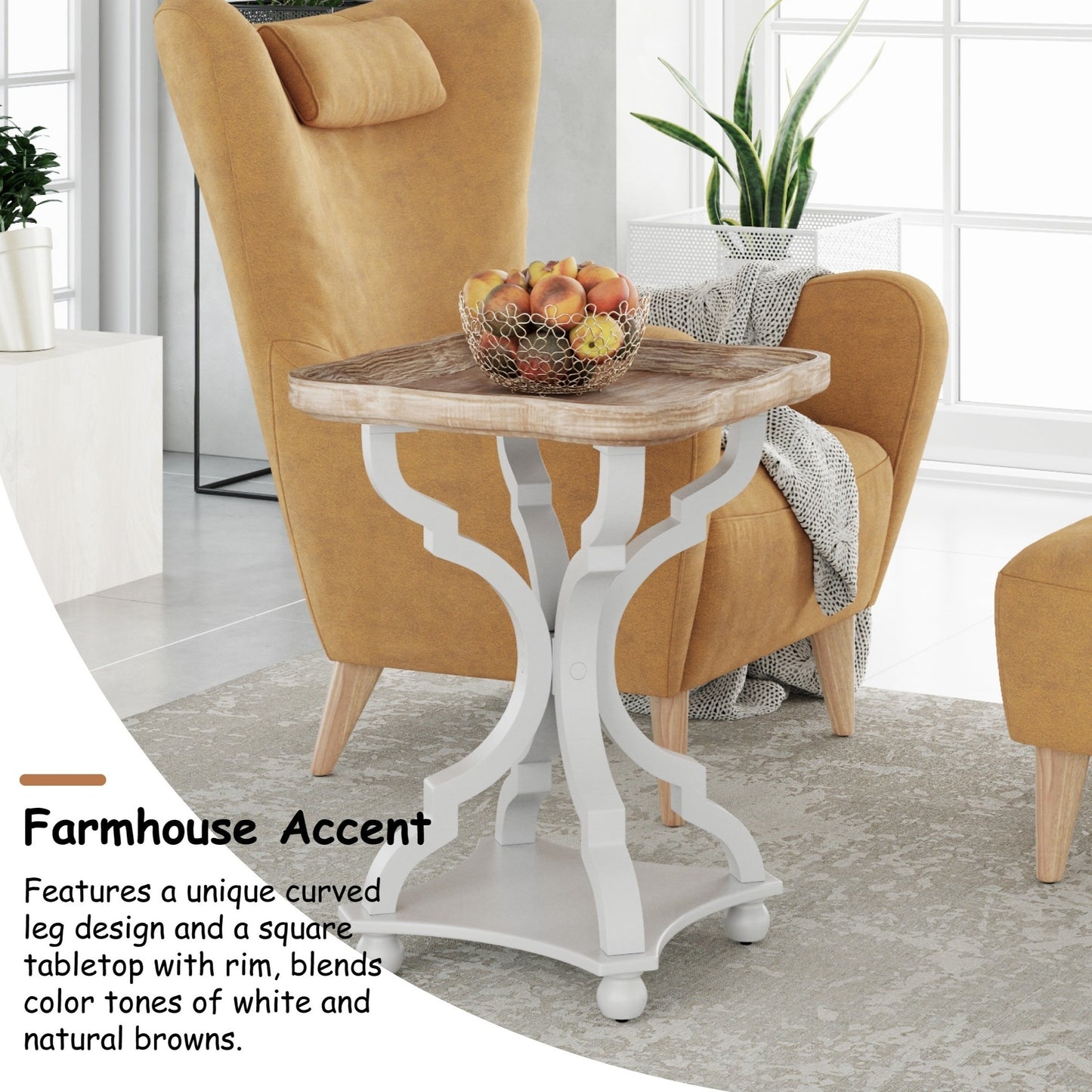 Farmhouse Cottage Accent Table