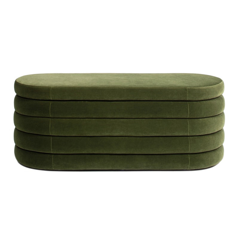 Sienna 49” Oval Bouclé Storage Bench | Hinged Lid Seating