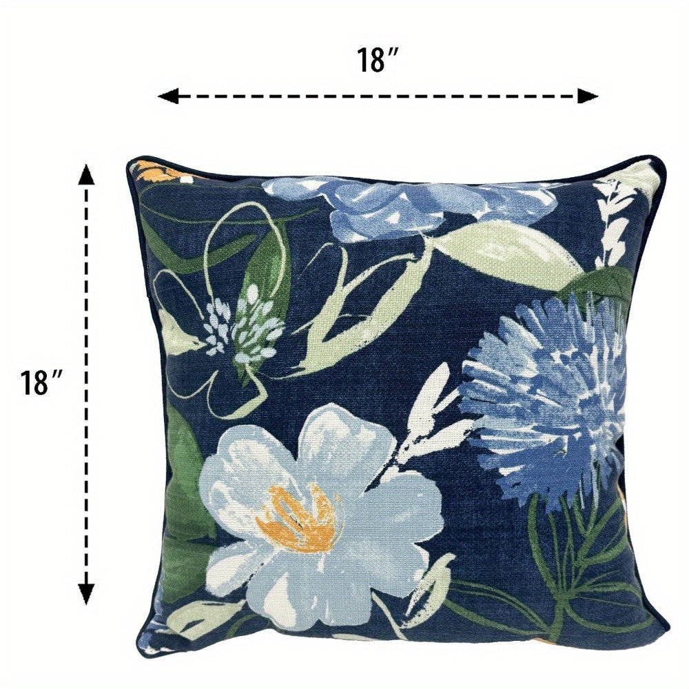 18”x18” Outdoor Throw Pillow Cushion – Water-Resistant, Fade-Resistant Polyester Cover – Classic Decorative Accent for Patio, Garden, Balcony, or Indoor Spaces