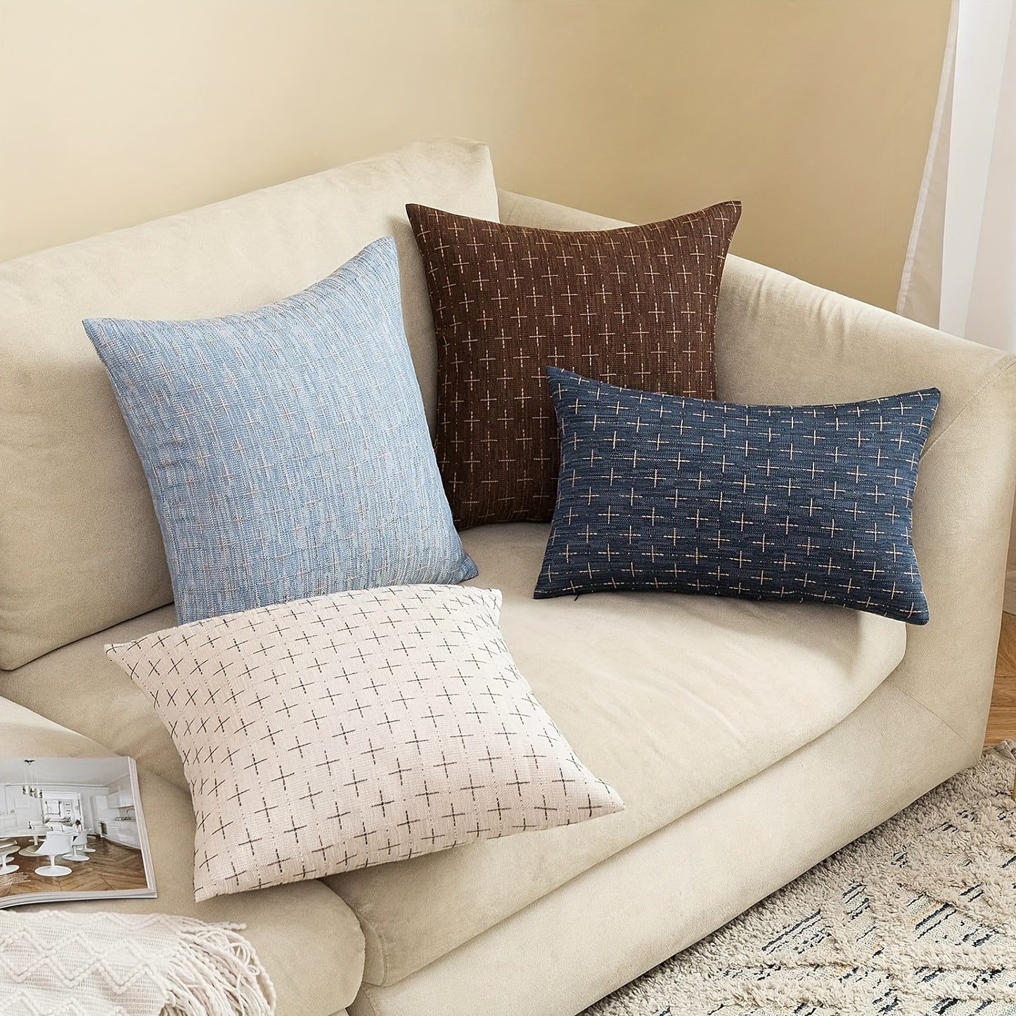 Cross-stitch Decorative throw Pillow Cover