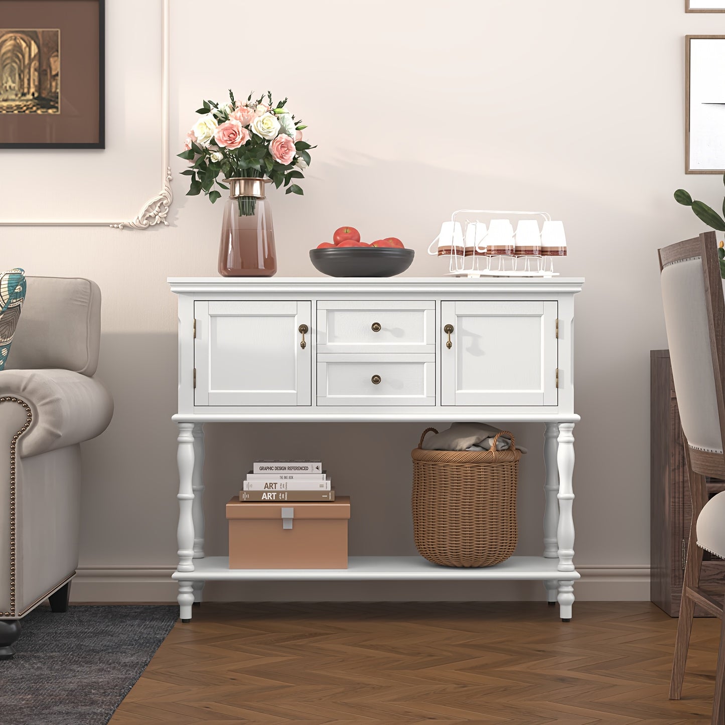 Narrow Entry Table with 2 Doors
