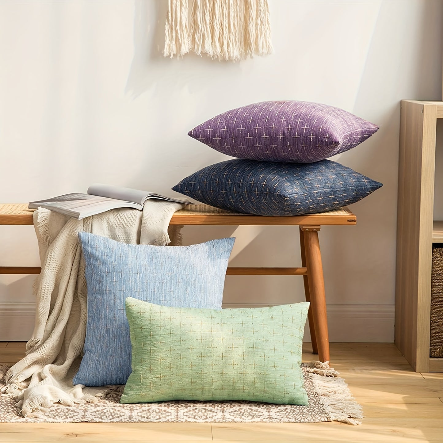 Cross-stitch Decorative throw Pillow Cover