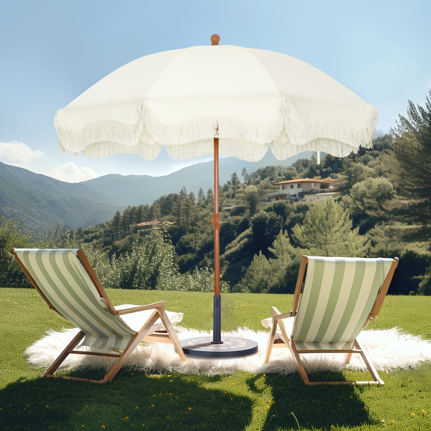 7ft Portable Tilt Patio Umbrella