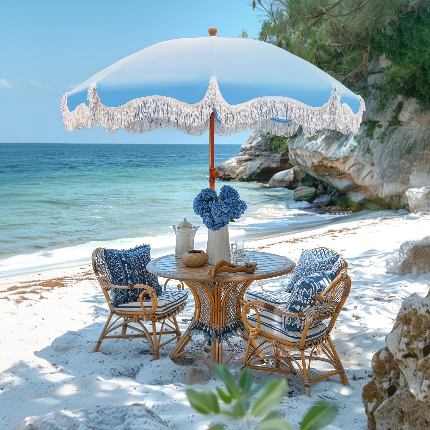 7ft Portable Tilt Patio Umbrella