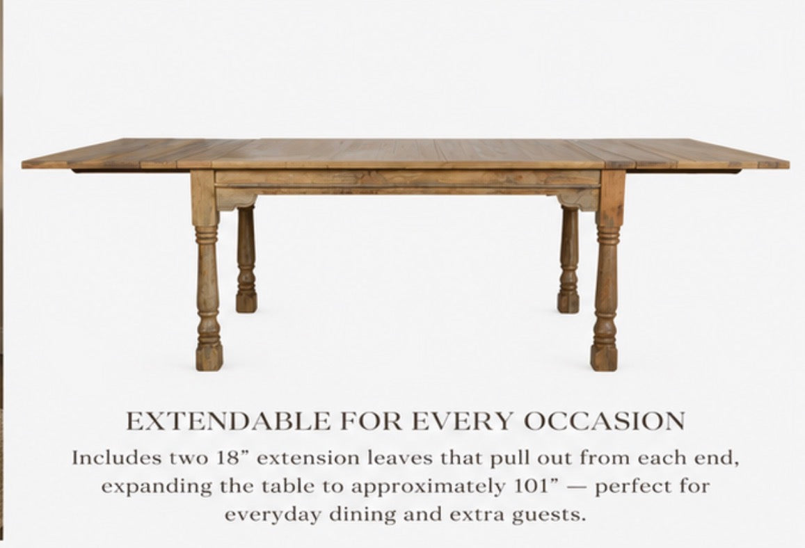Harveststead™ Extendable Solid Mango Wood Dining Table | 100% Solid Wood | Seats 6–10