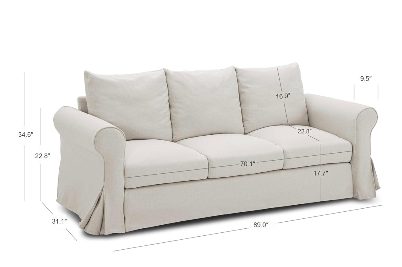 Johanna Skirted Sofa – Beige