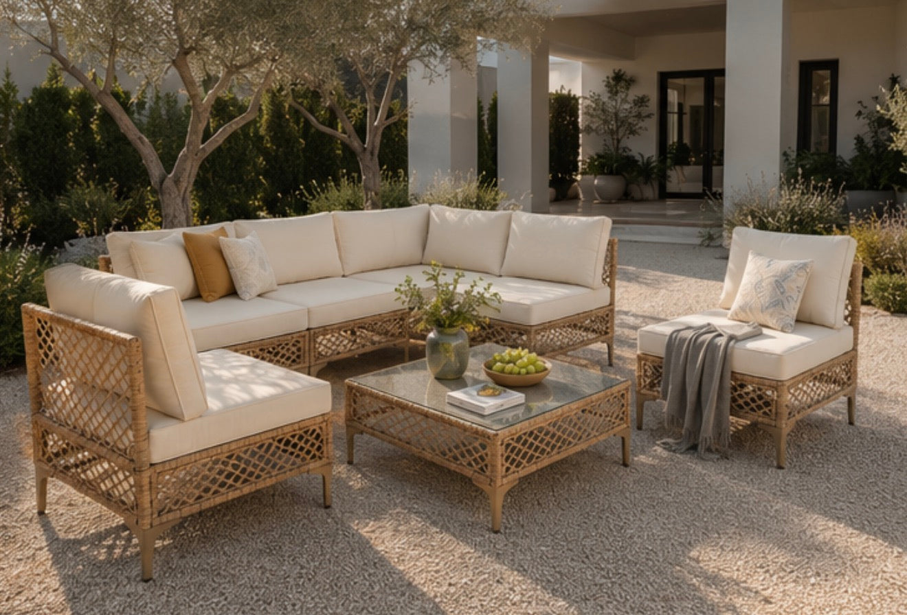 Capri Coast 7-Piece Outdoor Wicker Sectional & Conversation Set
