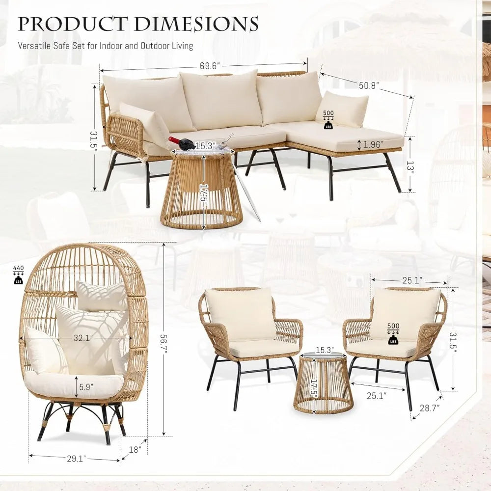 7 Piece Bohemian Patio Set