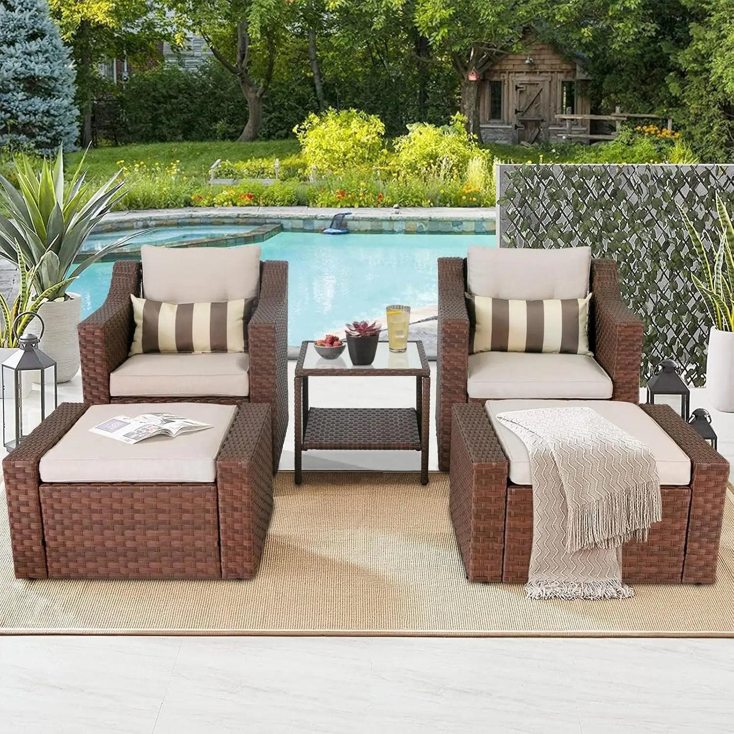5 Piece Patio Conversation Set