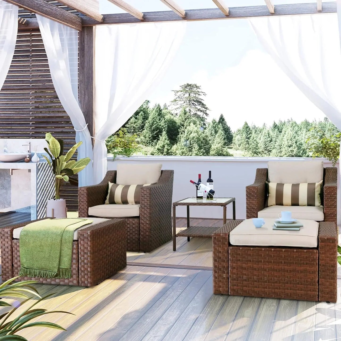 5 Piece Patio Conversation Set