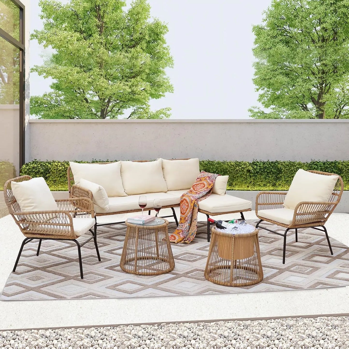 7 Piece Bohemian Patio Set
