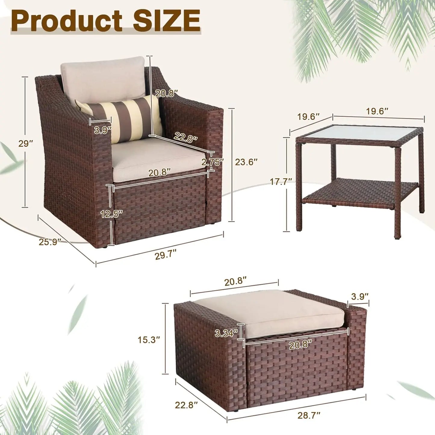 5 Piece Patio Conversation Set