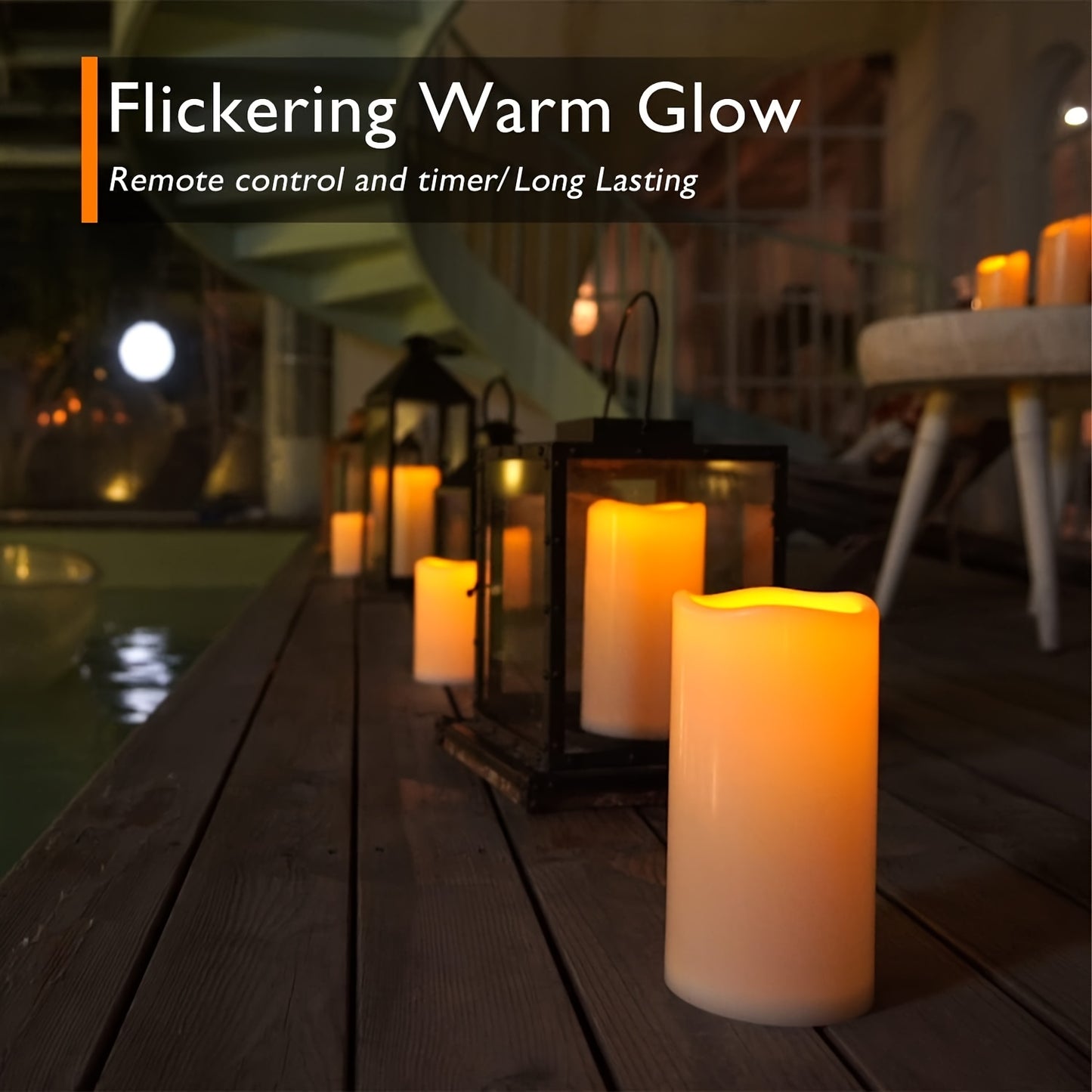 Large Flameless Candles with Remote Control