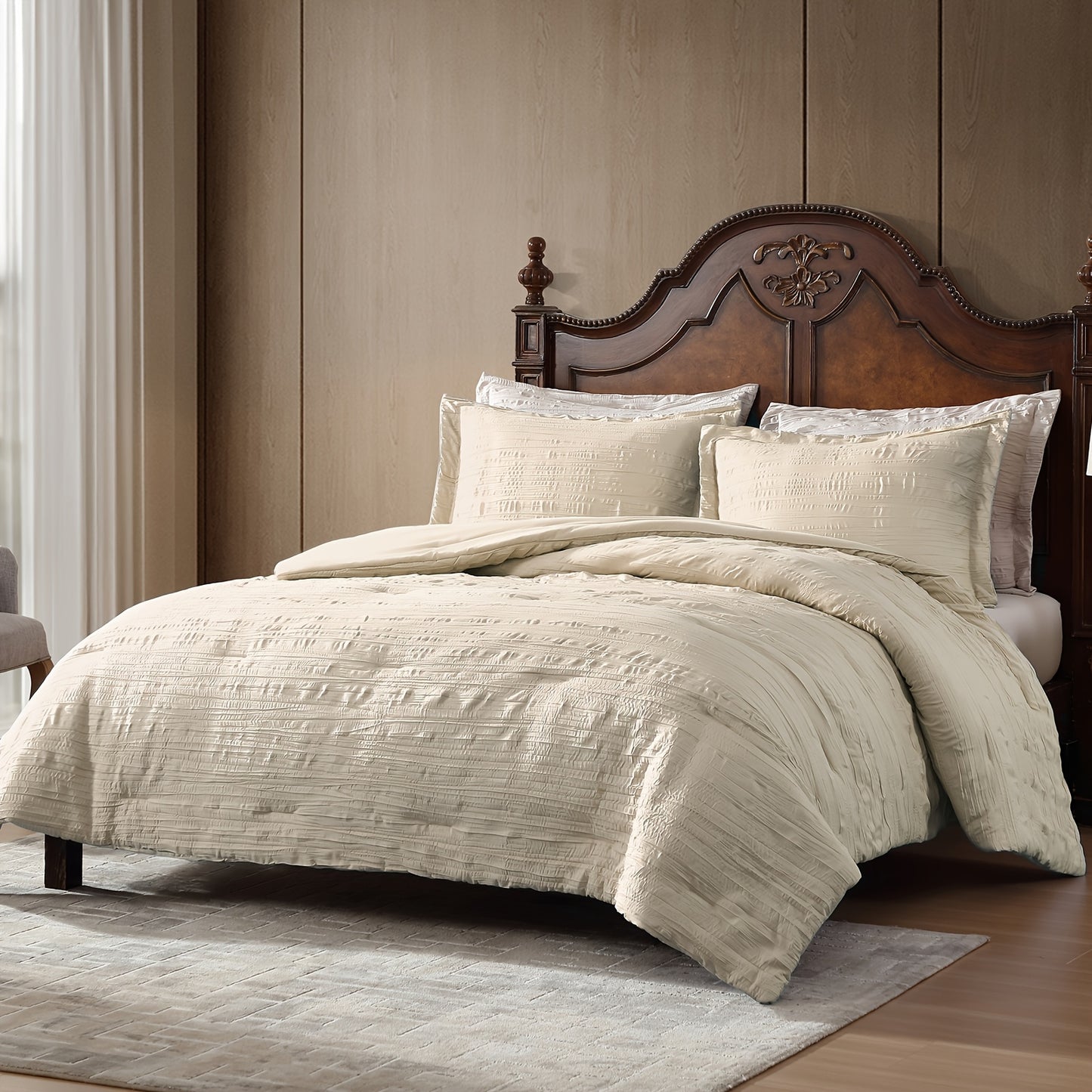ClevaHome Embossed Comforter Set – Lightweight 2/3-Piece Bedding Set for All Seasons, Ultra-Soft Brushed Polyester Quilt – Machine Washable,