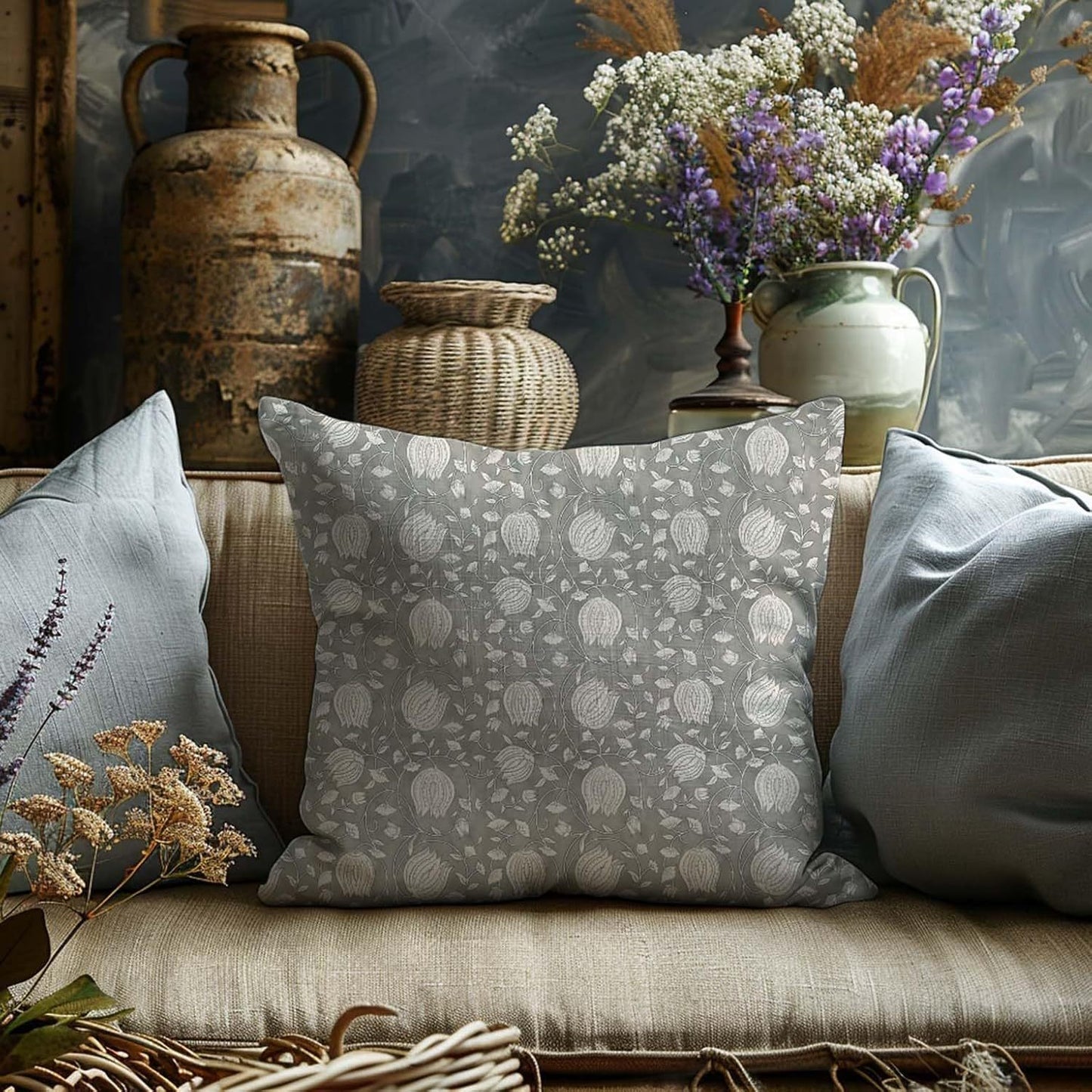 2-Pack Modern Farmhouse Decorative Throw Pillow Covers,