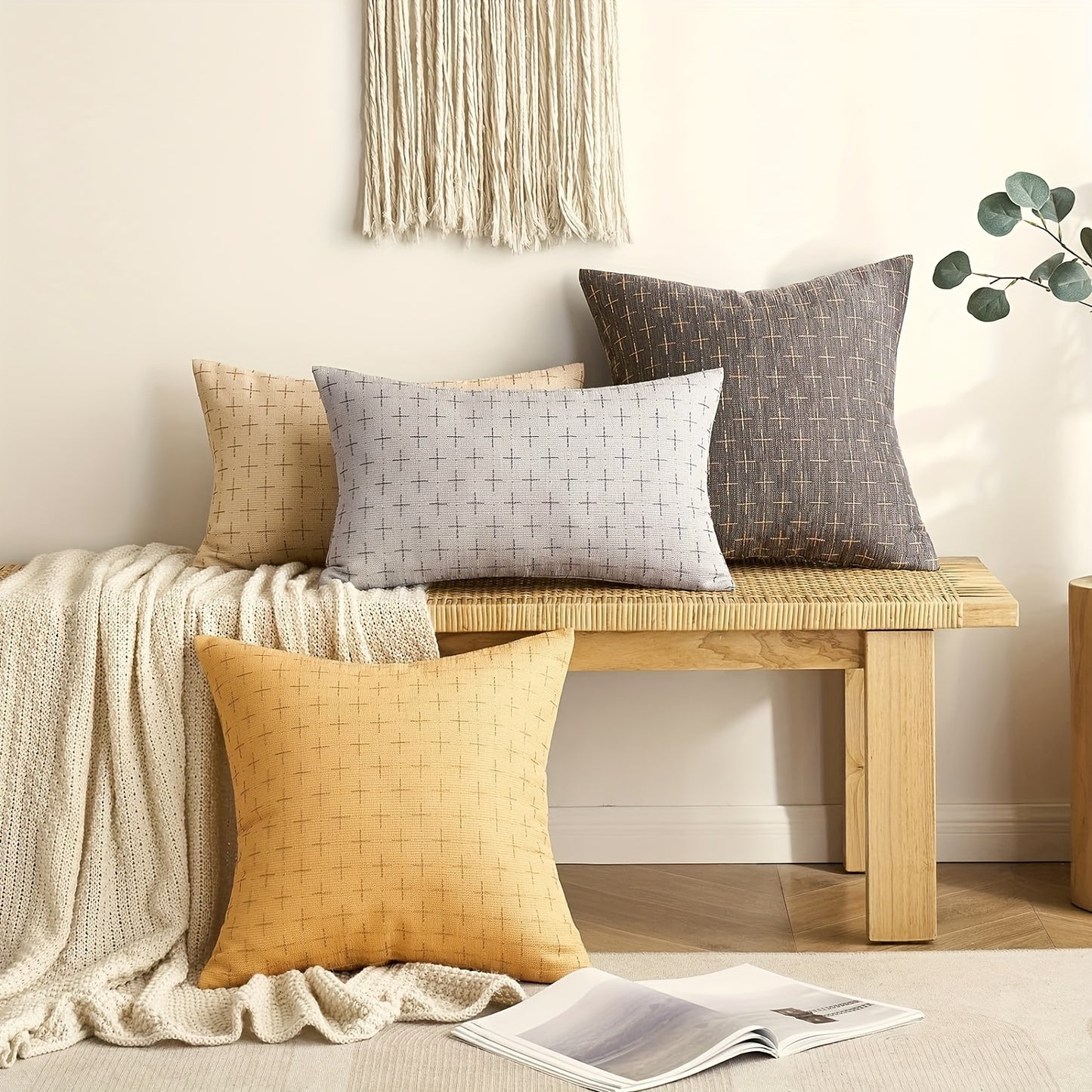 Cross-stitch Decorative throw Pillow Cover