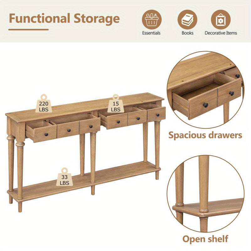 narrow Pine Console Table