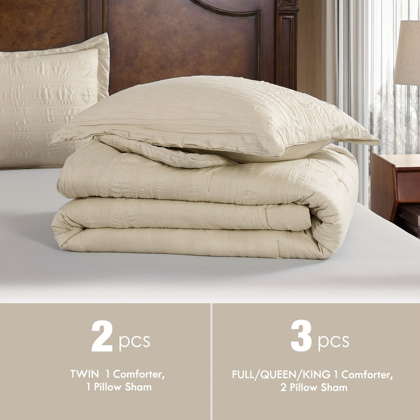 ClevaHome Embossed Comforter Set – Lightweight 2/3 - Piece Bedding Set for All Seasons, Ultra - Soft Brushed Polyester Quilt – Machine Washable, - solid wood furniture by Chic Woods