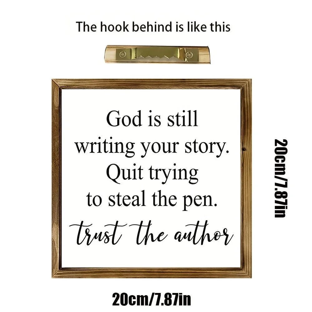 Rustic Wooden Inspirational Quote Sign - "Trust the Author" - solid wood furniture by Chic Woods