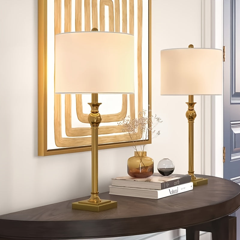 28 Inches Set Of 2, Country Gold Lamps