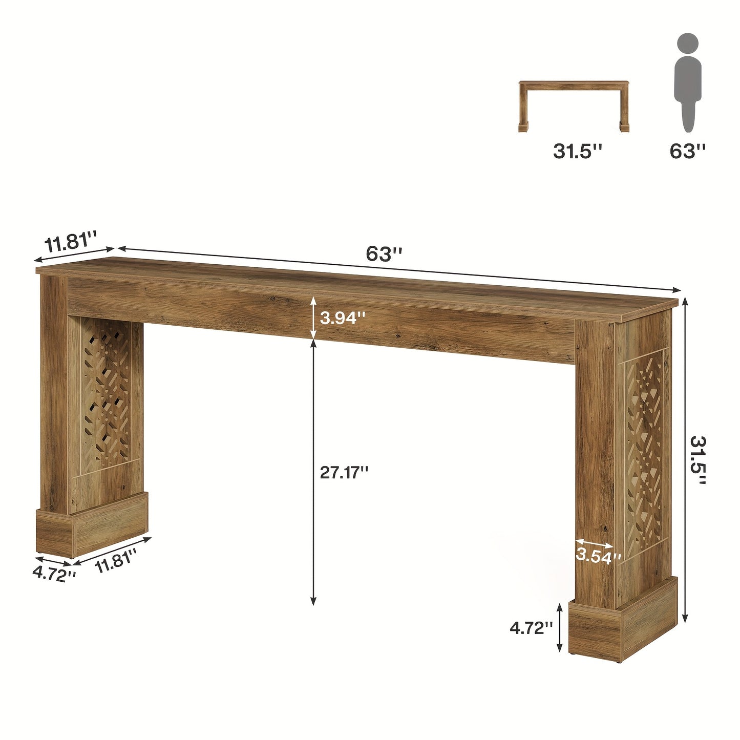 Little Tree Rustic Farmhouse Accent Table