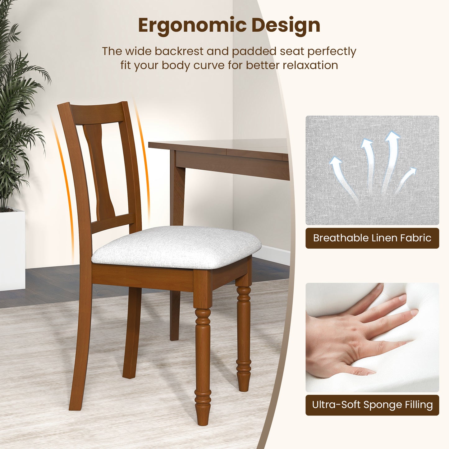 Everly Upholstered Dining Chairs with Hidden Storage (Set of 4)
Solid Acacia Legs | Vintage-Inspired Design