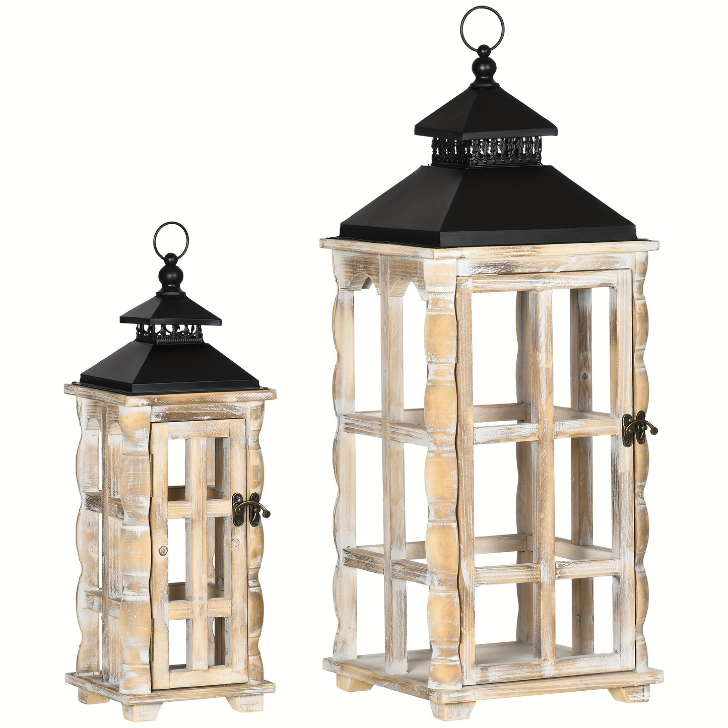 2 Pack 31"/22" Large Rustic Lantern