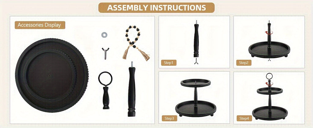 Farmhouse Wooden 2 Tiered Tray