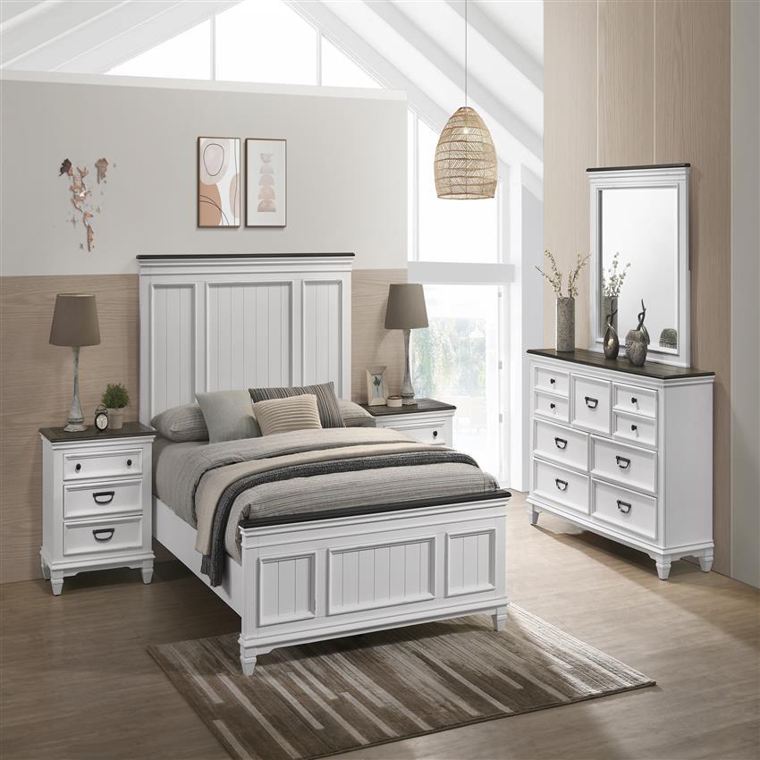 Shelby Modern Farmhouse Bedroom Set – Shiplap Queen Bed, Dresser, Mirror & 2 Nightstands - solid wood furniture by Chic Woods