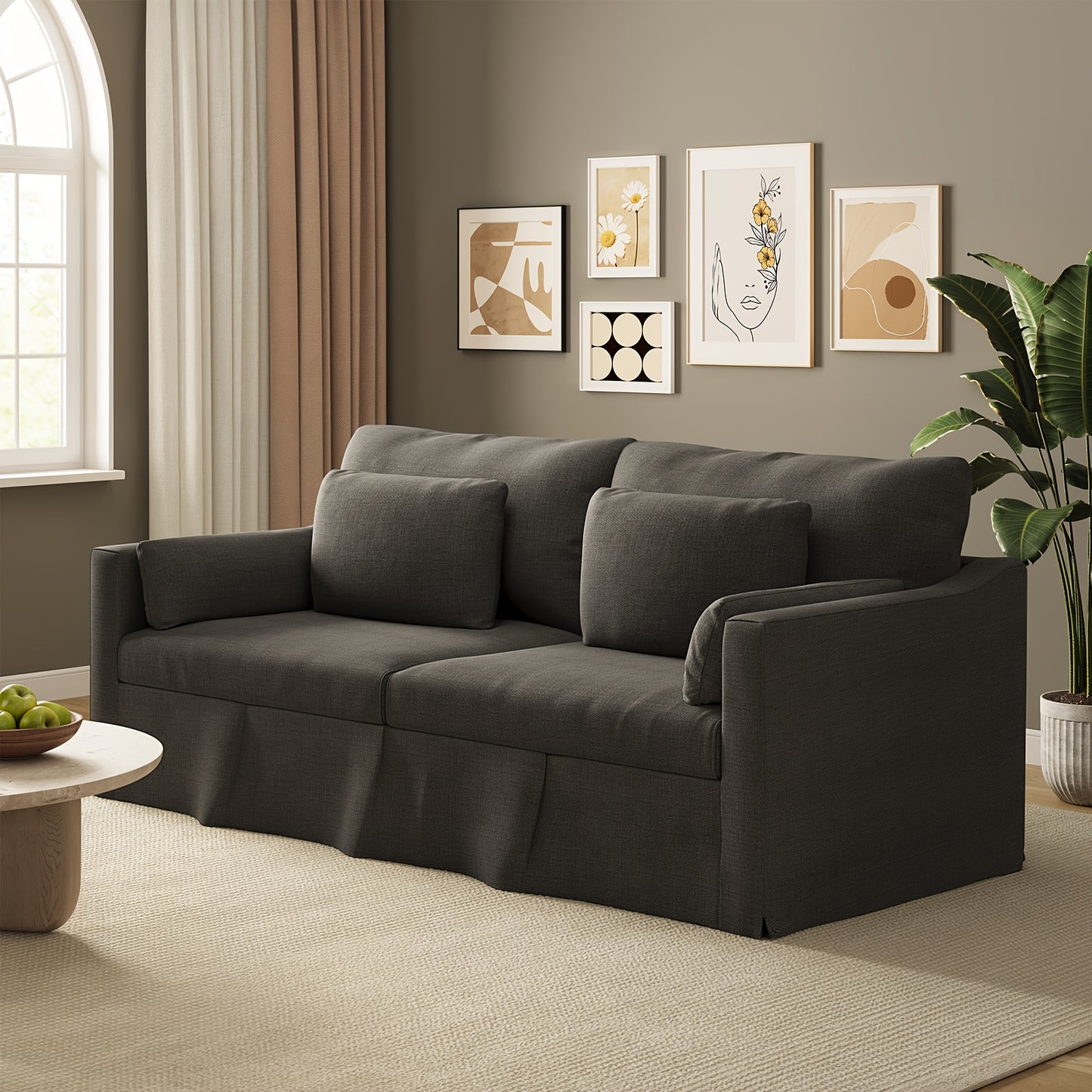 Harbor 84-Inch Coastal Chenille Sofa | 2-Seater with Pocket Spring Cushions