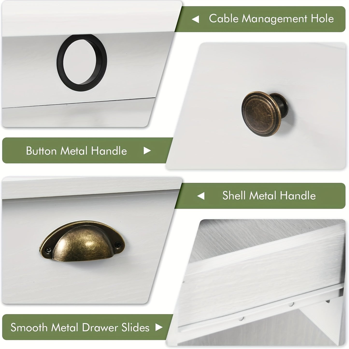 Chic Woods Home Collection — 47” Modern Home Office Desk with File Drawer & Elevated Monitor Shelf (Black + White) - solid wood furniture by Chic Woods