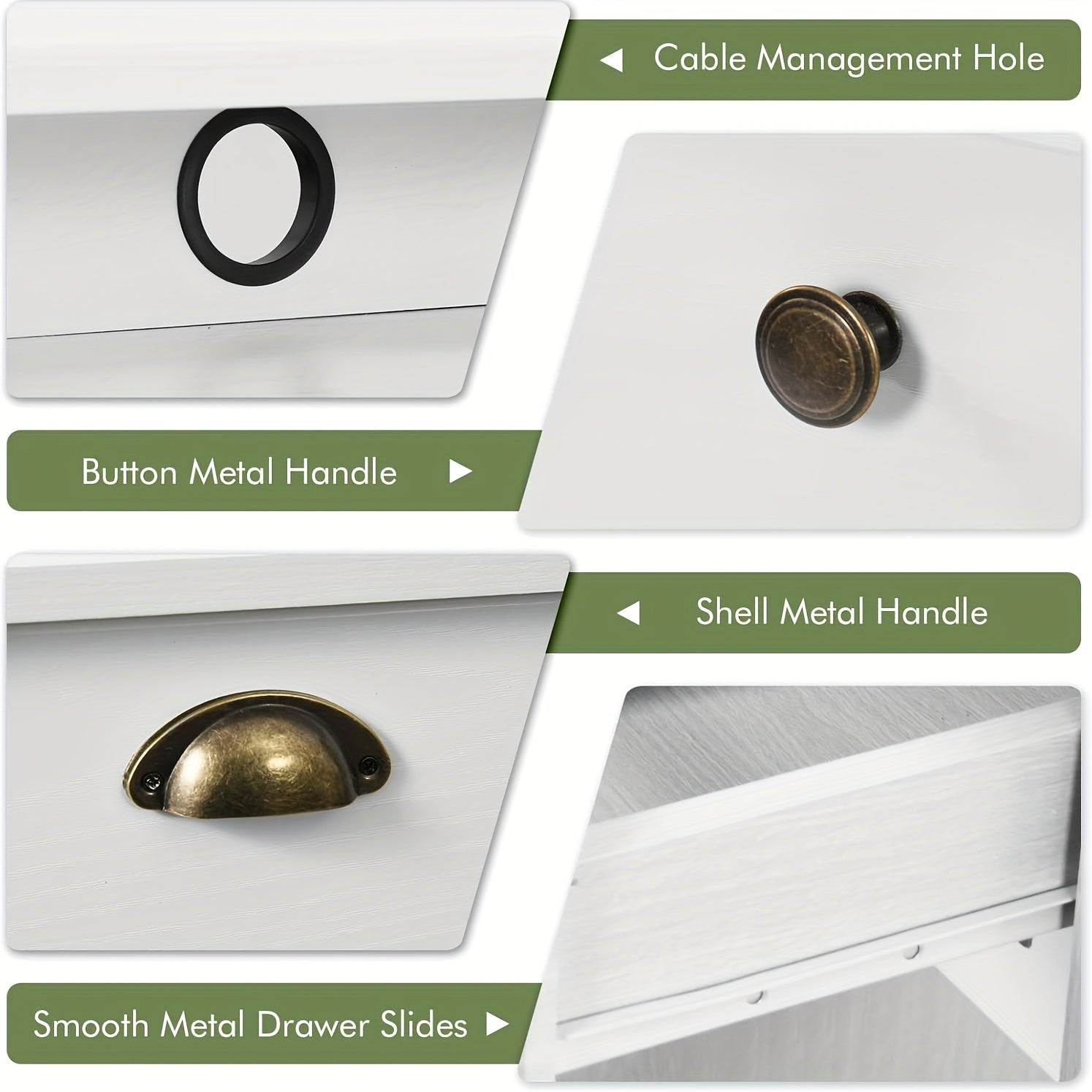 Chic Woods Home Collection — 47” Modern Home Office Desk with File Drawer & Elevated Monitor Shelf (Black + White) - solid wood furniture by Chic Woods