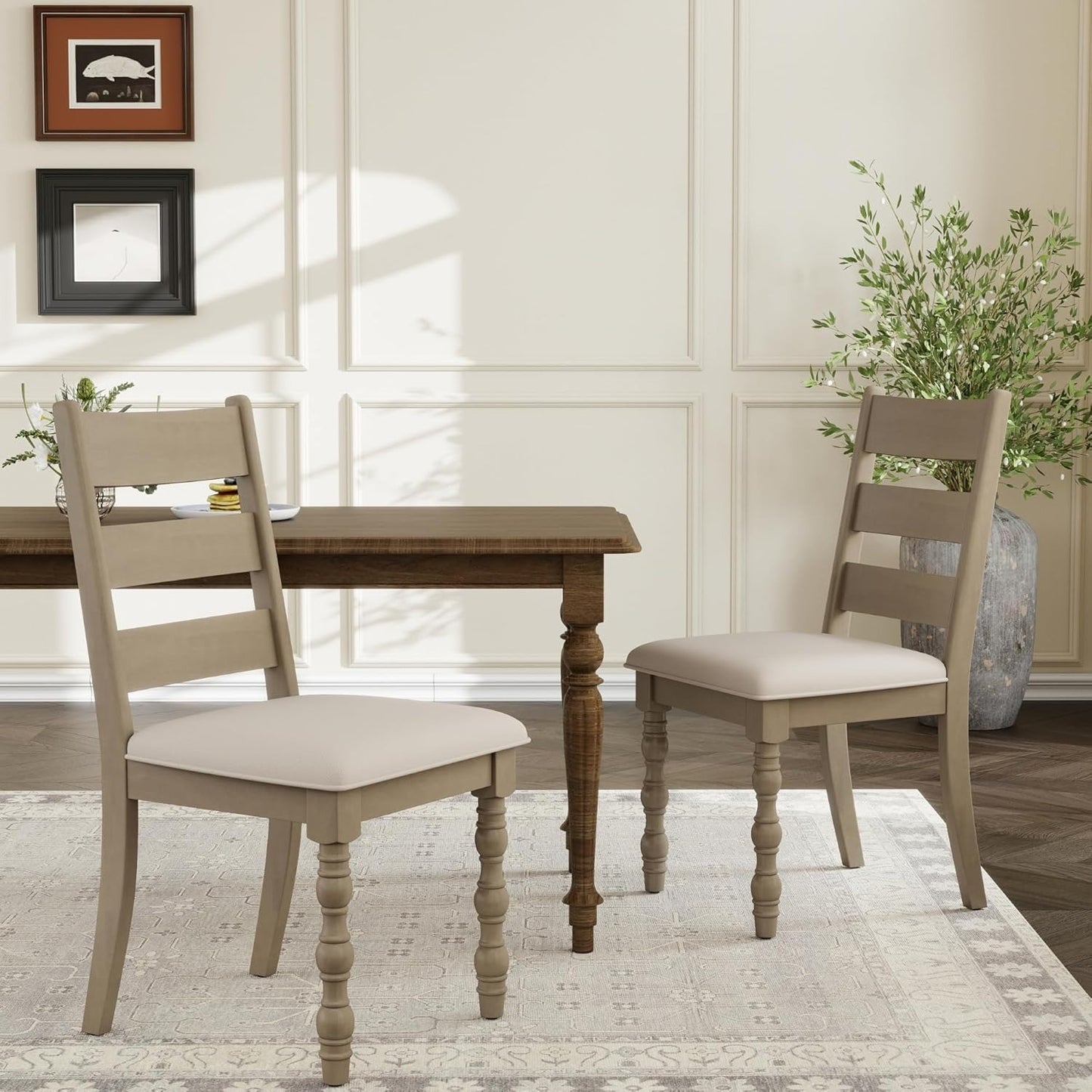 Valmere Roman-Leg Dining Chairs (Set of 2) | Solid Wood Upholstered